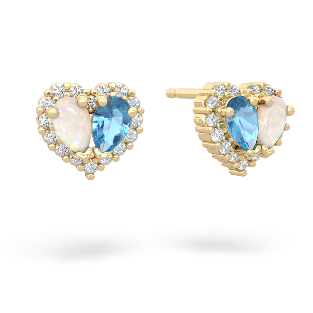 Opal Halo 14K Yellow Gold earrings E7008