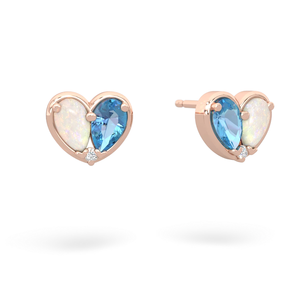 Opal 'Our Heart' 14K Rose Gold earrings E5072