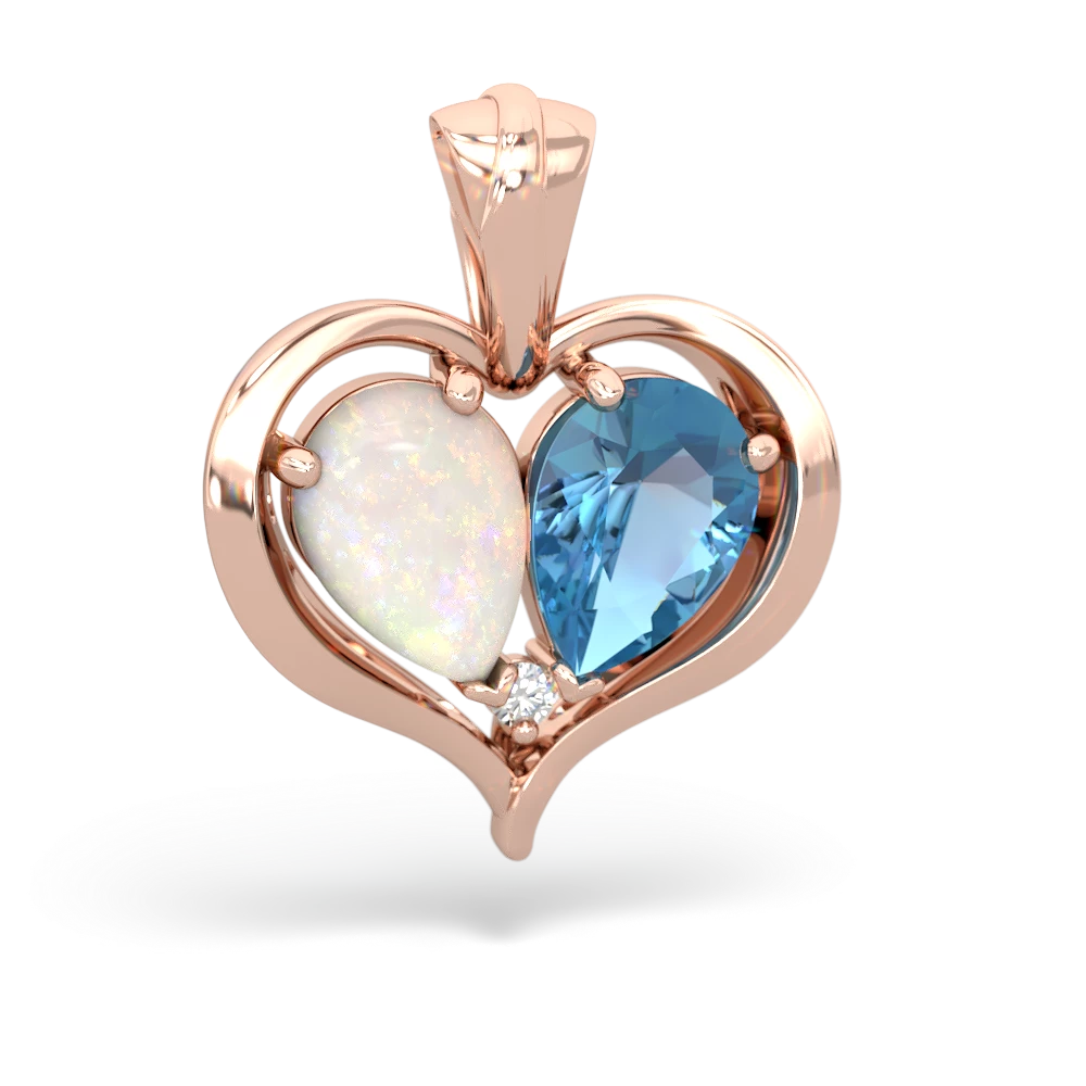 Opal Two Become One 14K Rose Gold pendant P5330