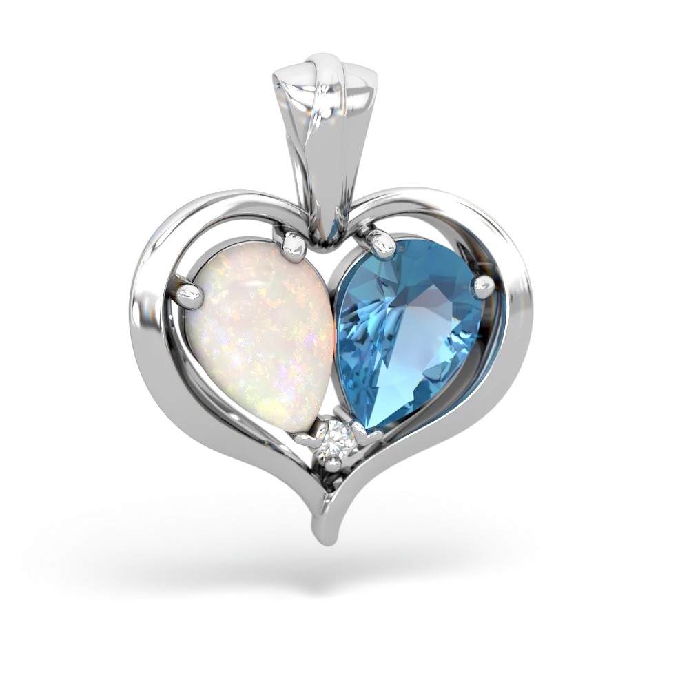 Opal Two Become One 14K White Gold pendant P5330