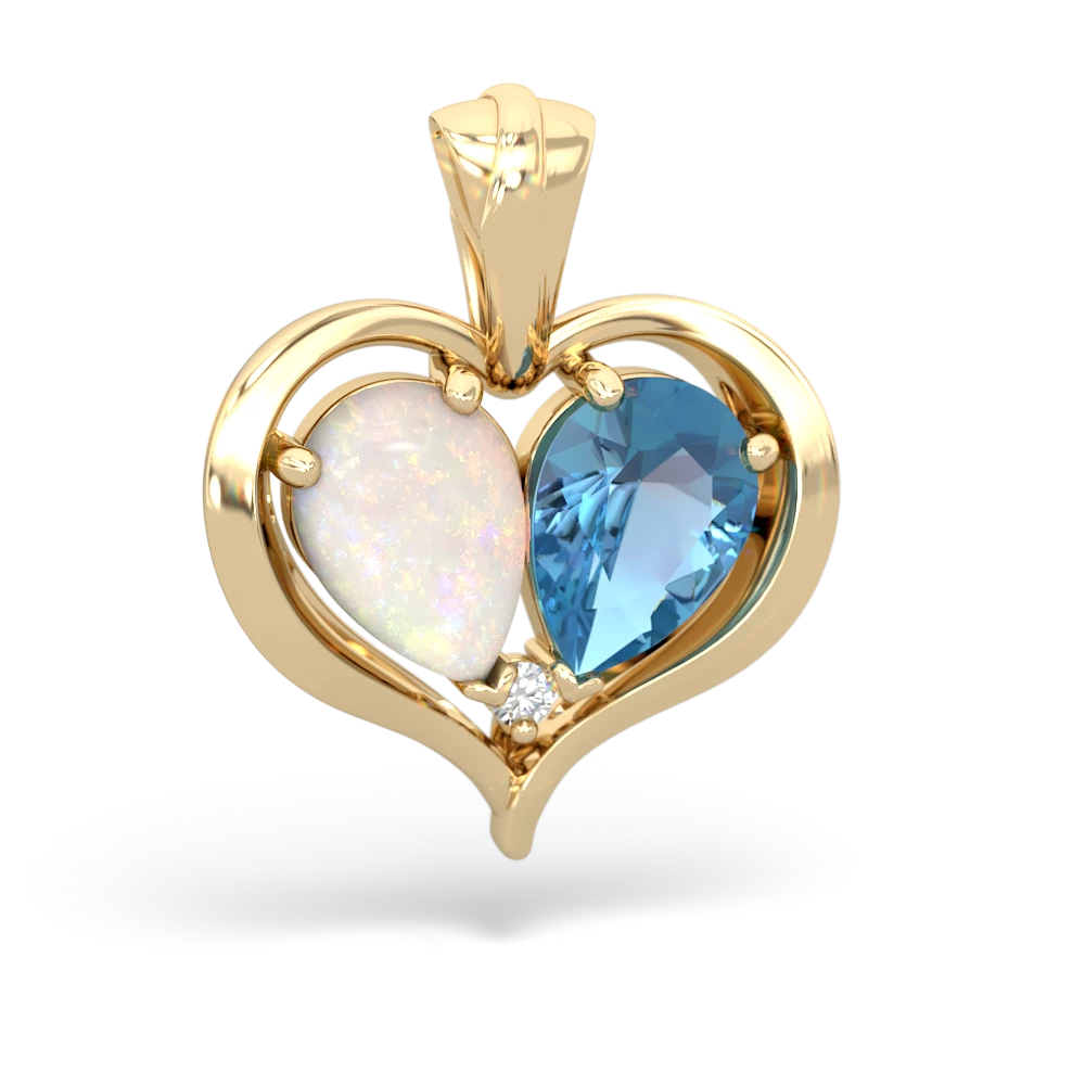 Opal Two Become One 14K Yellow Gold pendant P5330