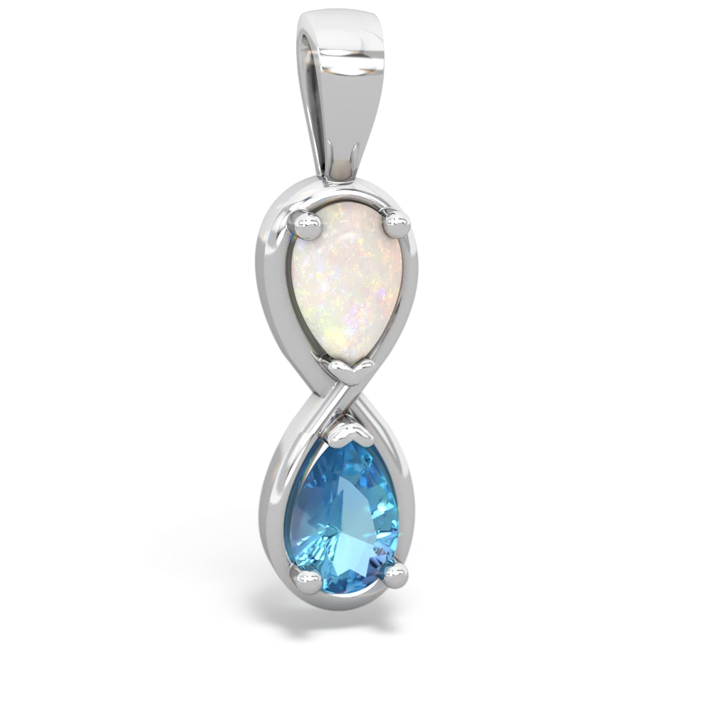 Opal Infinity 14K White Gold pendant P5050