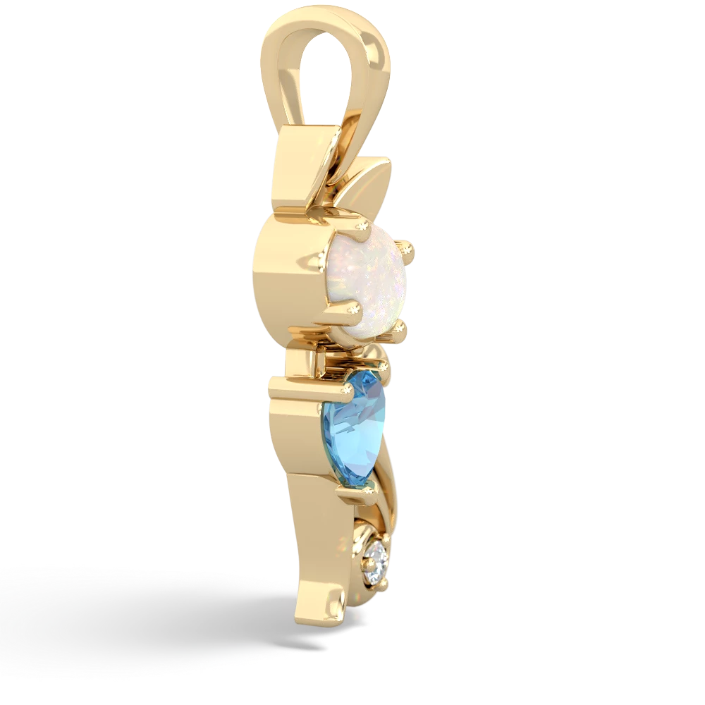 Opal Kitten 14K Yellow Gold pendant P5780