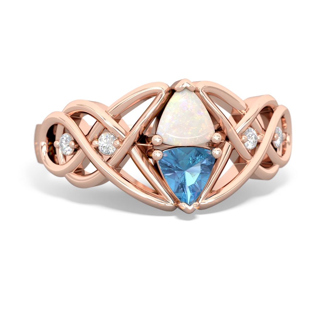 Opal Keepsake Celtic Knot 14K Rose Gold ring R5300