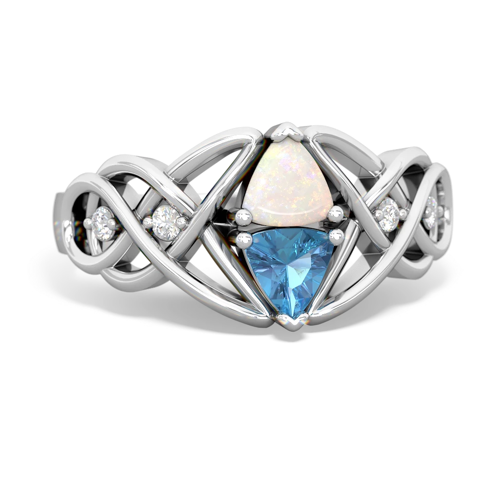 Opal Keepsake Celtic Knot 14K White Gold ring R5300