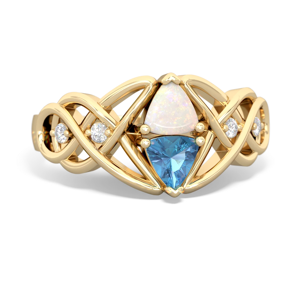 Opal Keepsake Celtic Knot 14K Yellow Gold ring R5300