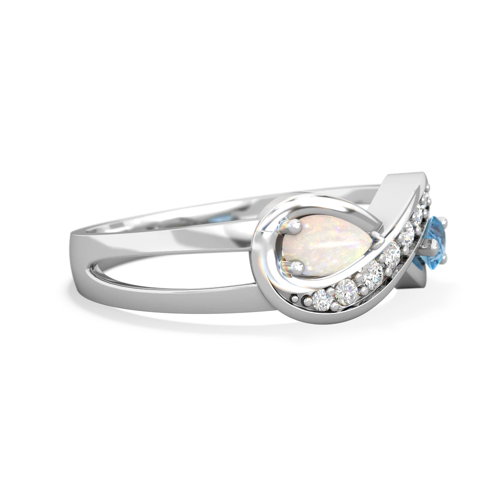 Opal Diamond Infinity 14K White Gold ring R5390
