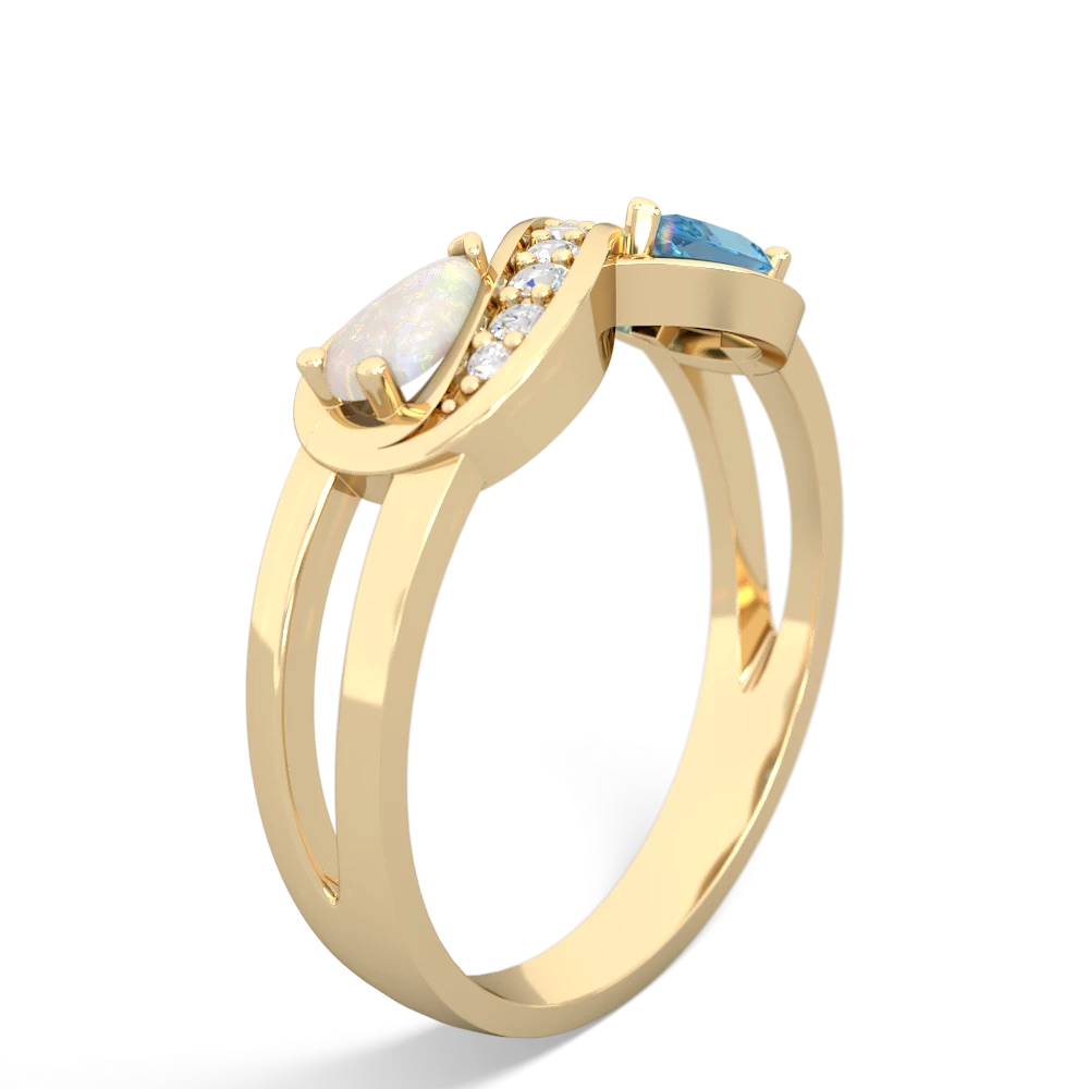 Opal Diamond Infinity 14K Yellow Gold ring R5390