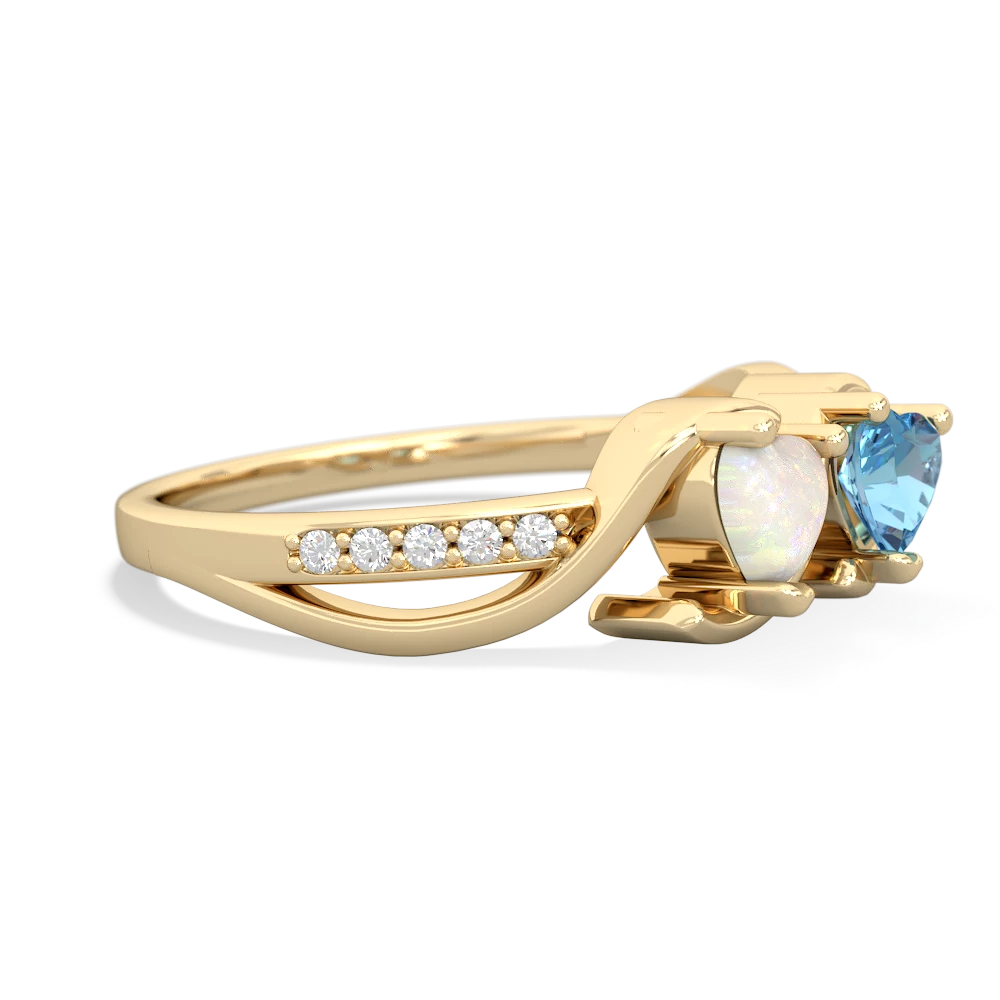 Opal Side By Side 14K Yellow Gold ring R3090