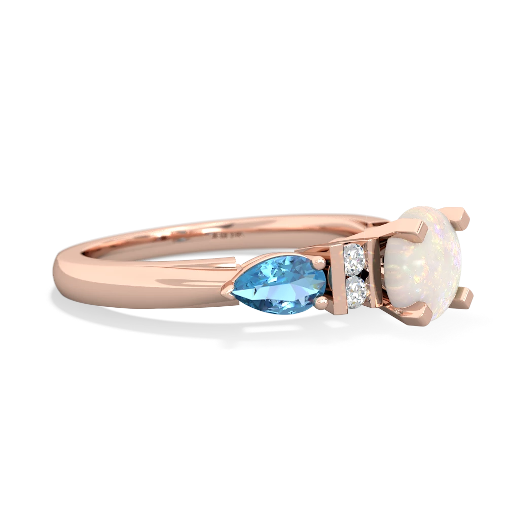 Opal 6Mm Round Eternal Embrace Engagement 14K Rose Gold ring R2005