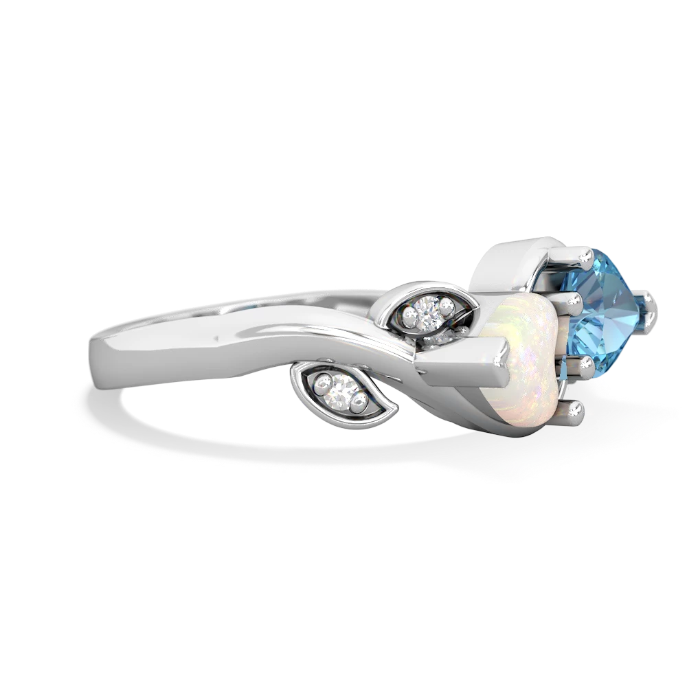 Opal Floral Elegance 14K White Gold ring R5790