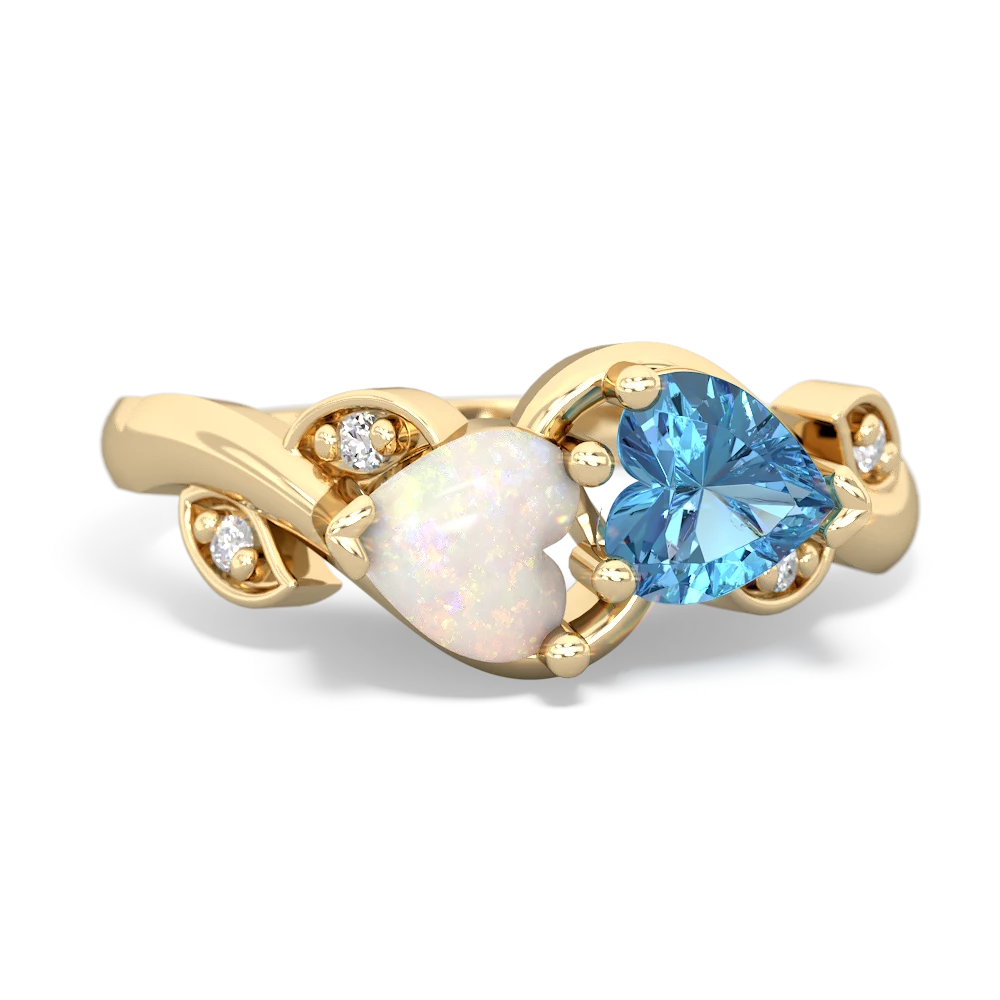 Opal Floral Elegance 14K Yellow Gold ring R5790