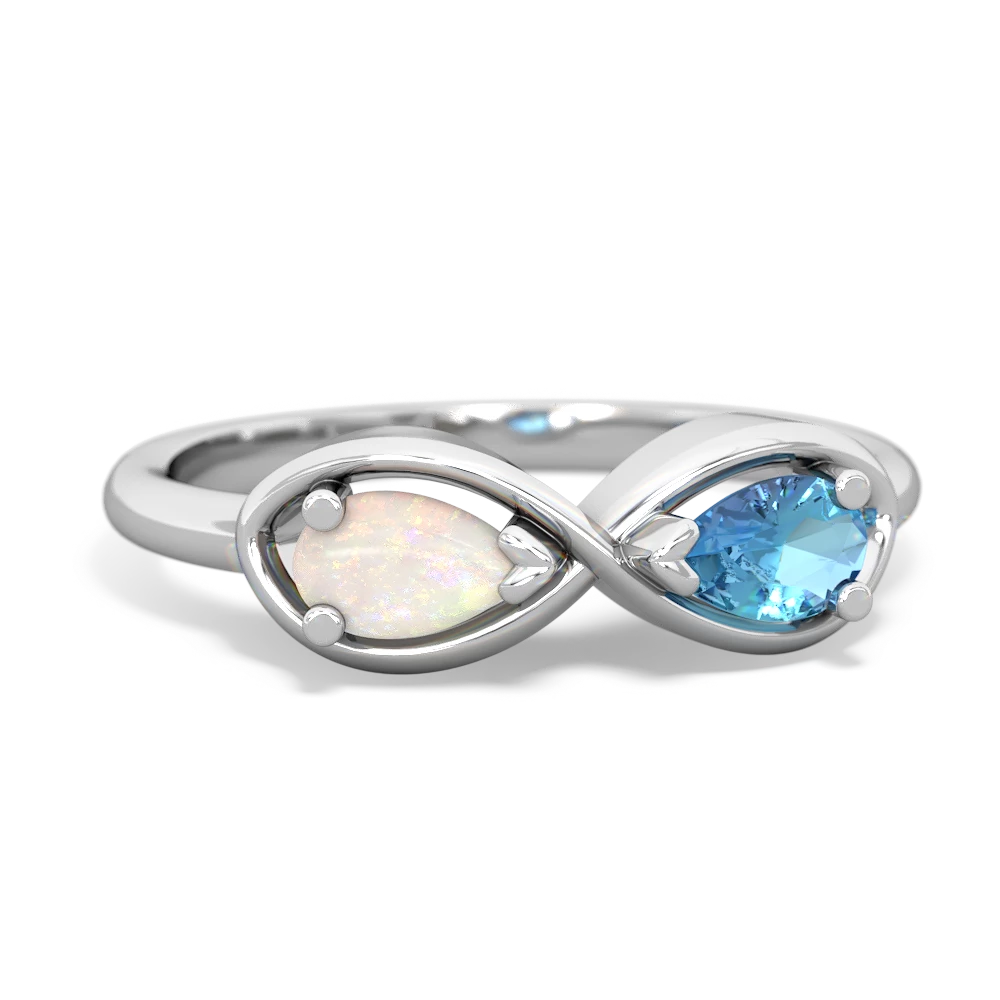 Opal Infinity 14K White Gold ring R5050