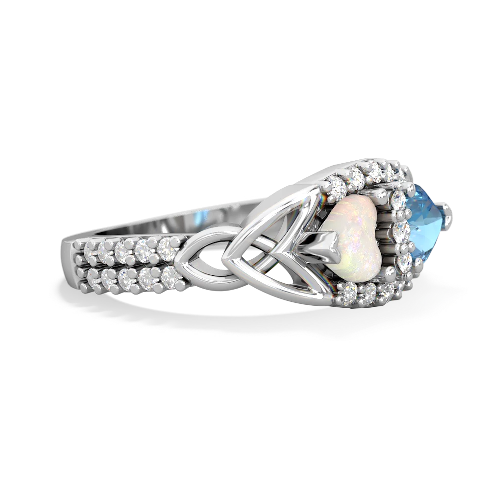 Opal Sparkling Celtic Knot 14K White Gold ring R2645