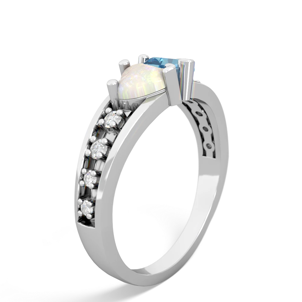 Opal Heart To Heart 14K White Gold ring R3342