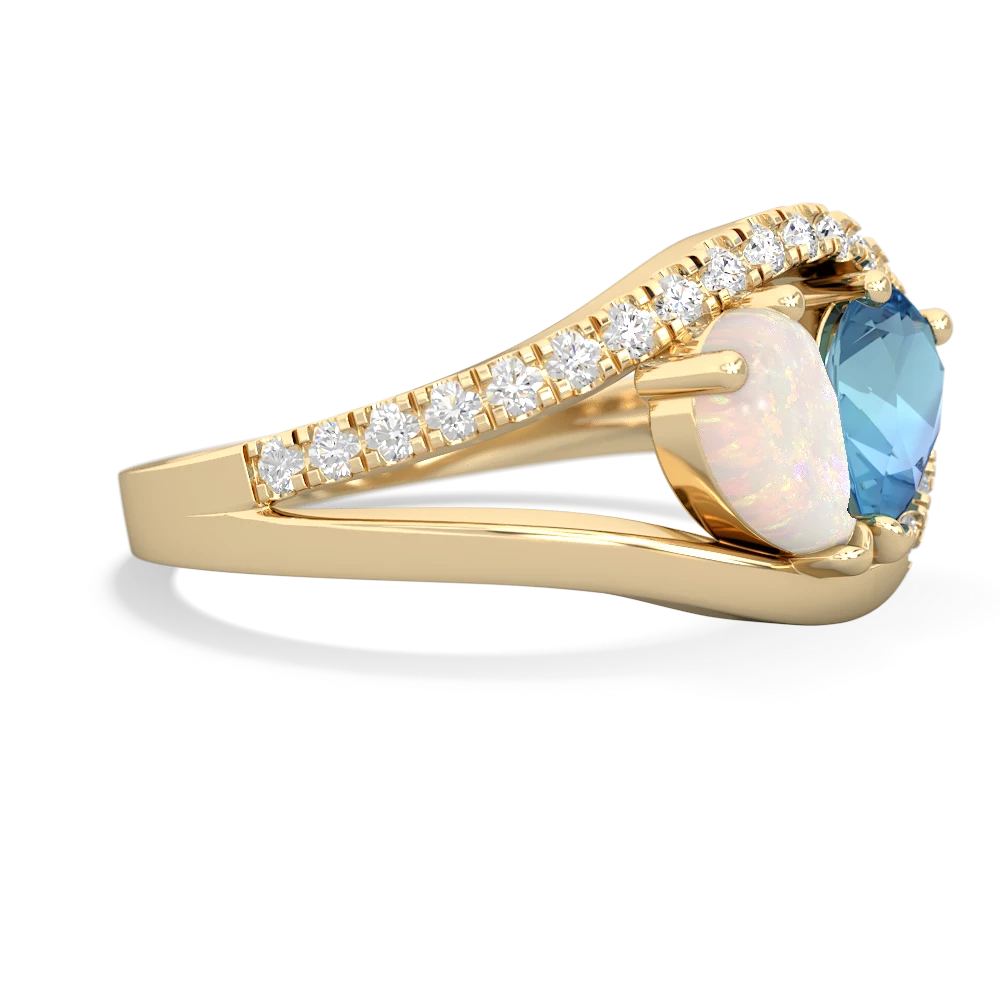 Opal Nestled Heart Keepsake 14K Yellow Gold ring R5650