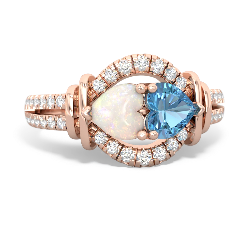 Opal Art-Deco Keepsake 14K Rose Gold ring R5630