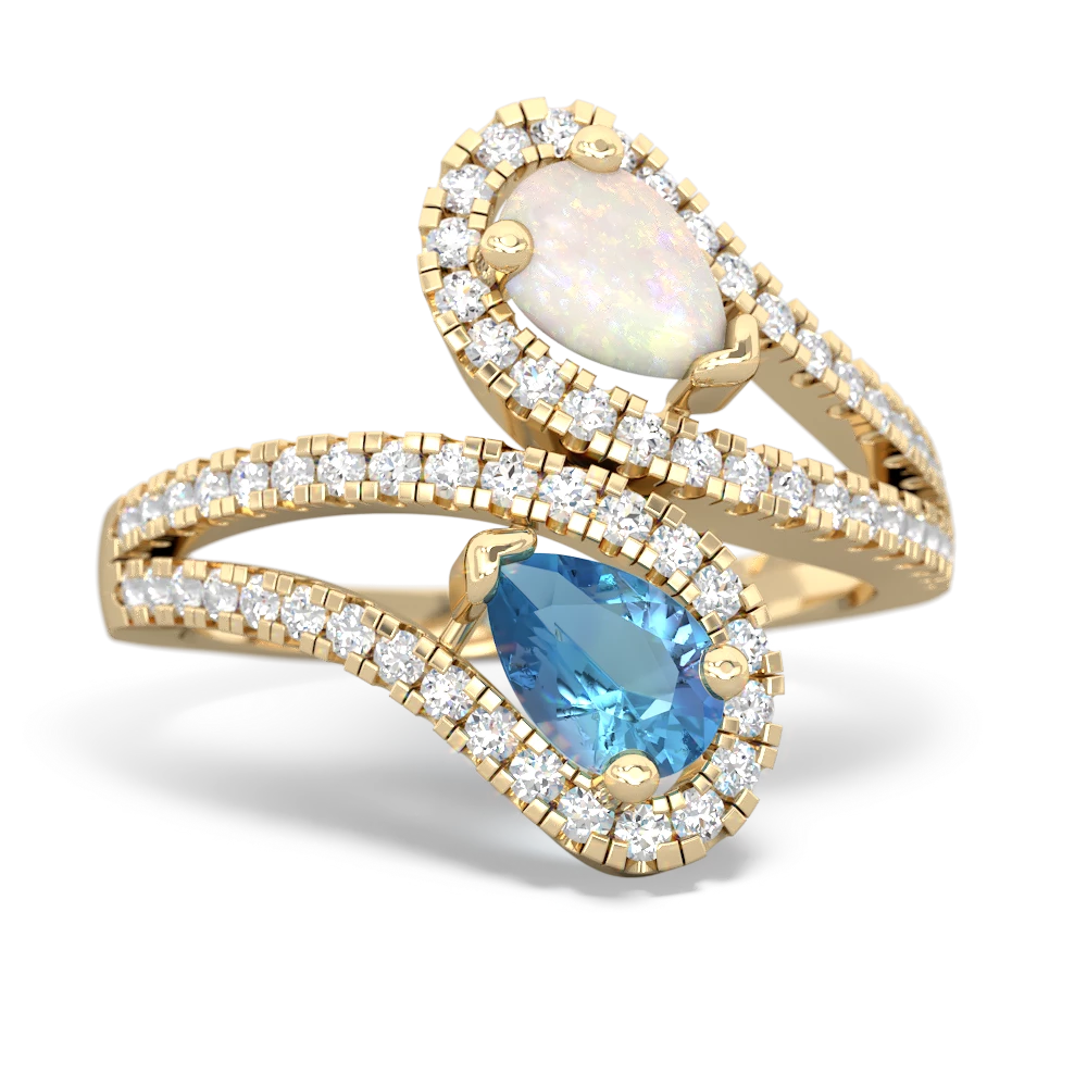 Opal Diamond Dazzler 14K Yellow Gold ring R3000