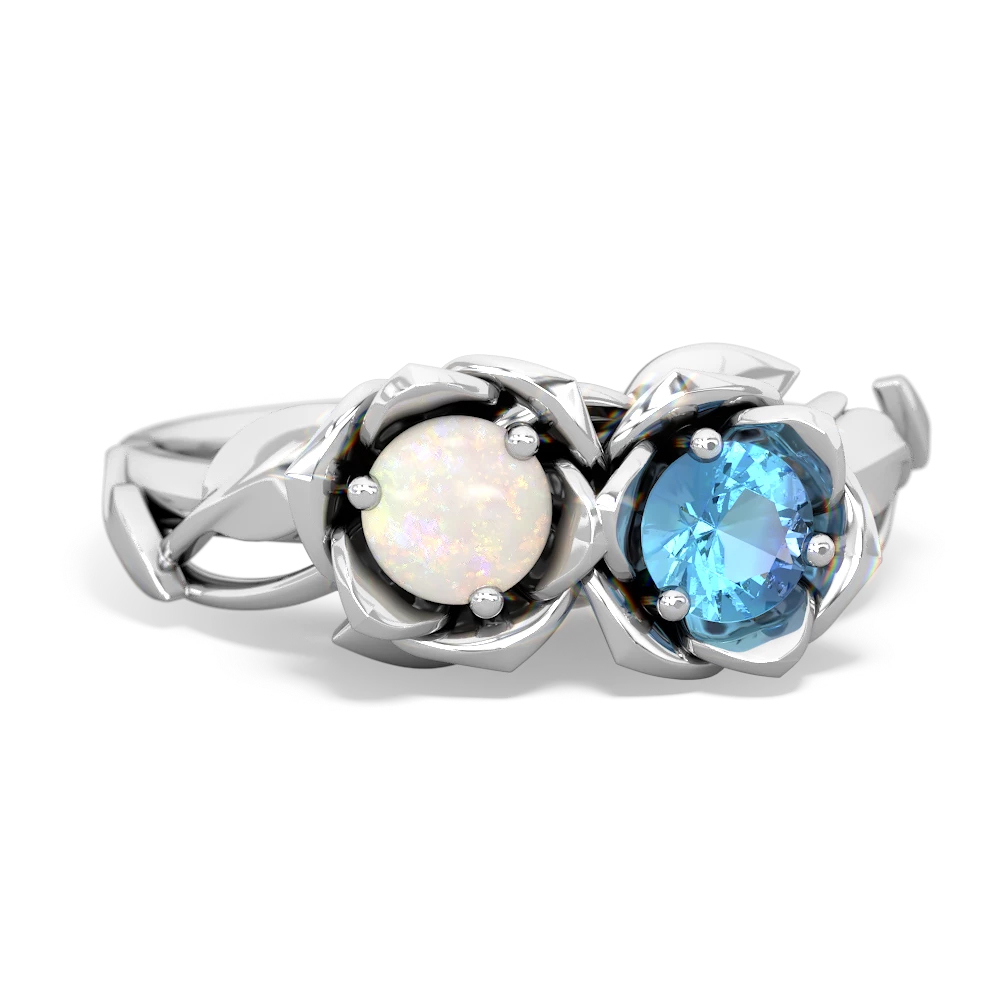 Opal Rose Garden 14K White Gold ring R5510