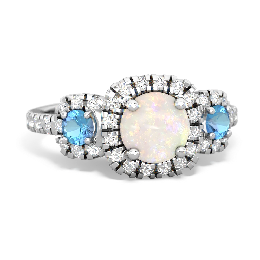 Opal Regal Halo 14K White Gold ring R5350