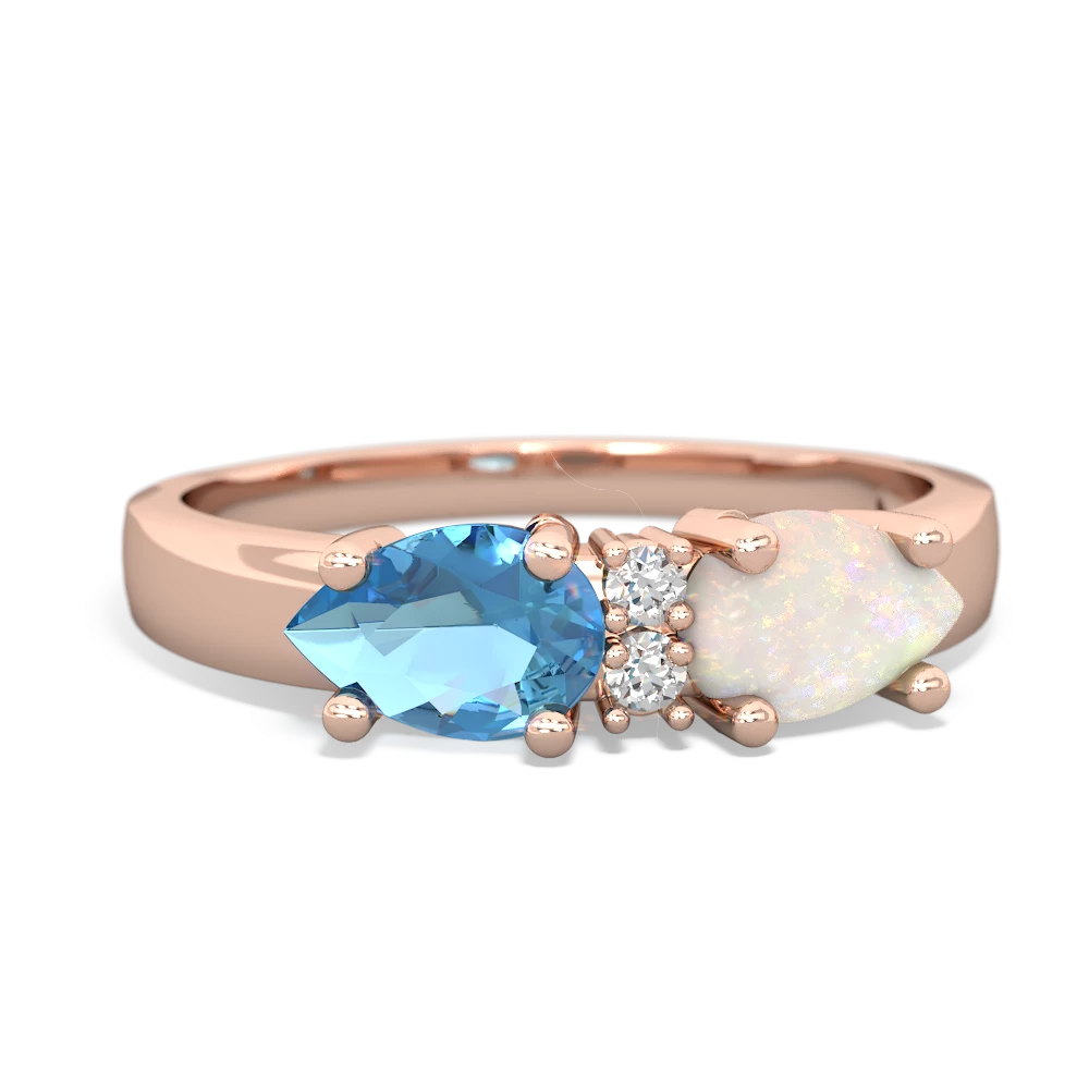 Opal Pear Bowtie 14K Rose Gold ring R0865