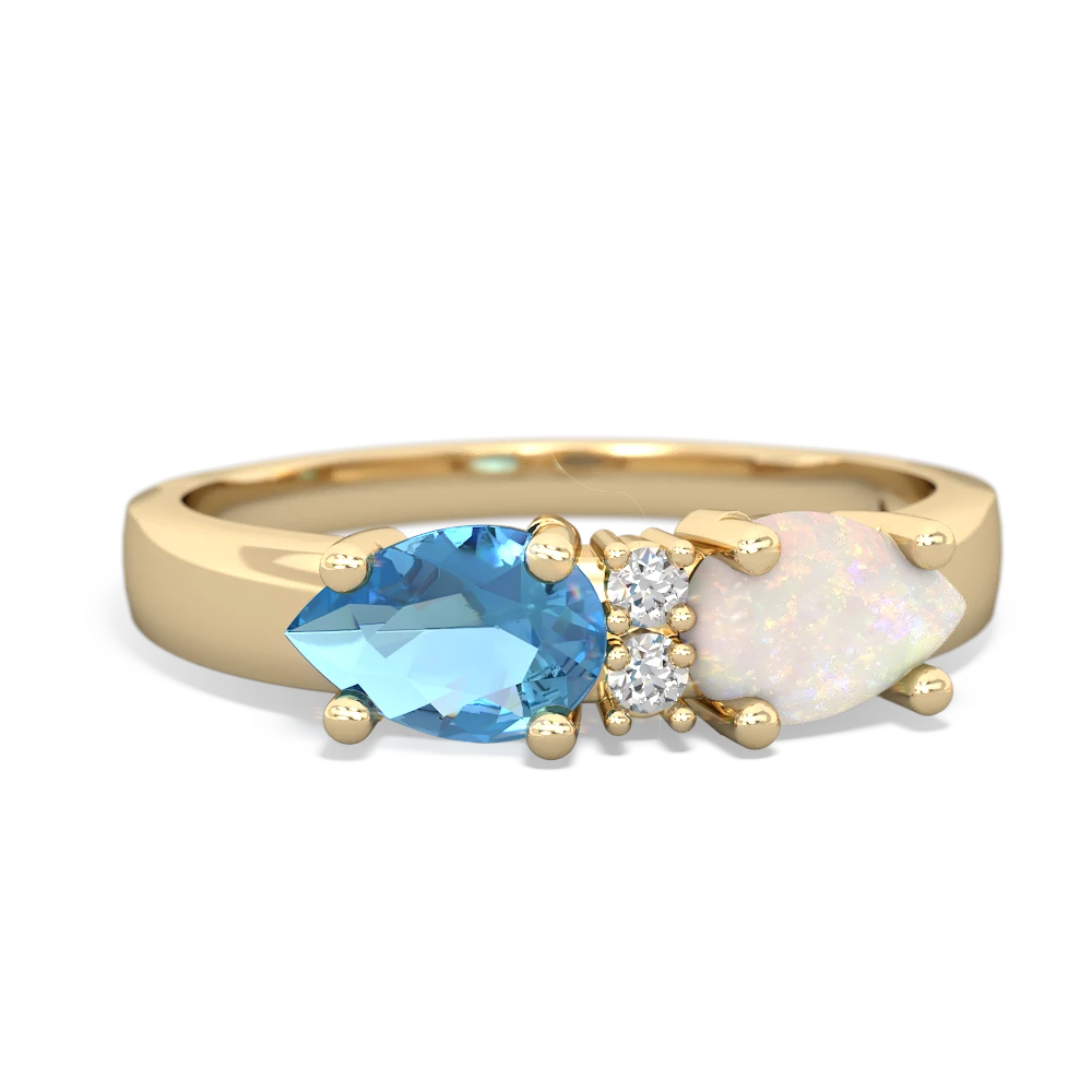 Opal Pear Bowtie 14K Yellow Gold ring R0865