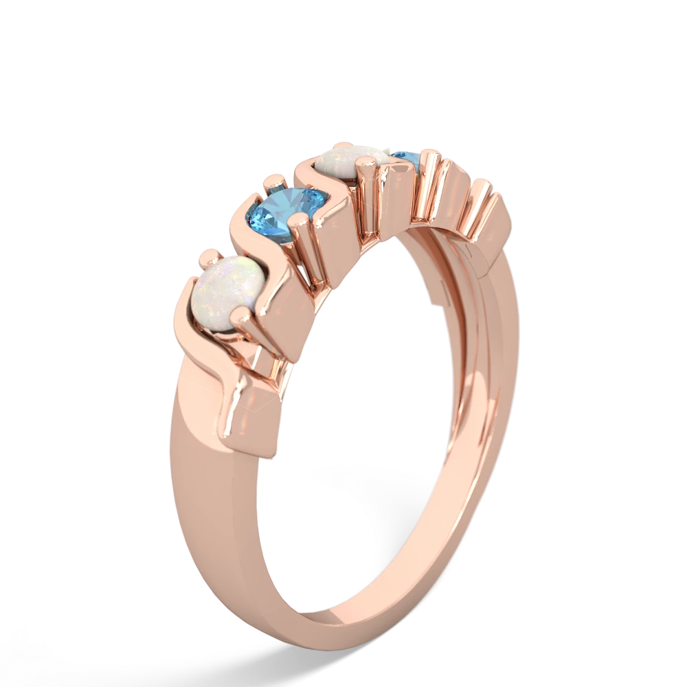 Opal Anniversary Band 14K Rose Gold ring R2089