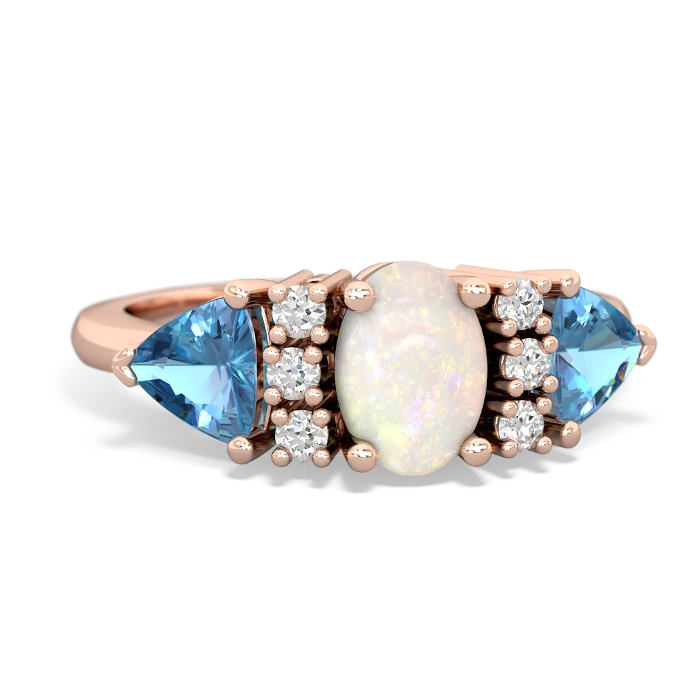 Opal Antique Style Three Stone 14K Rose Gold ring R2186