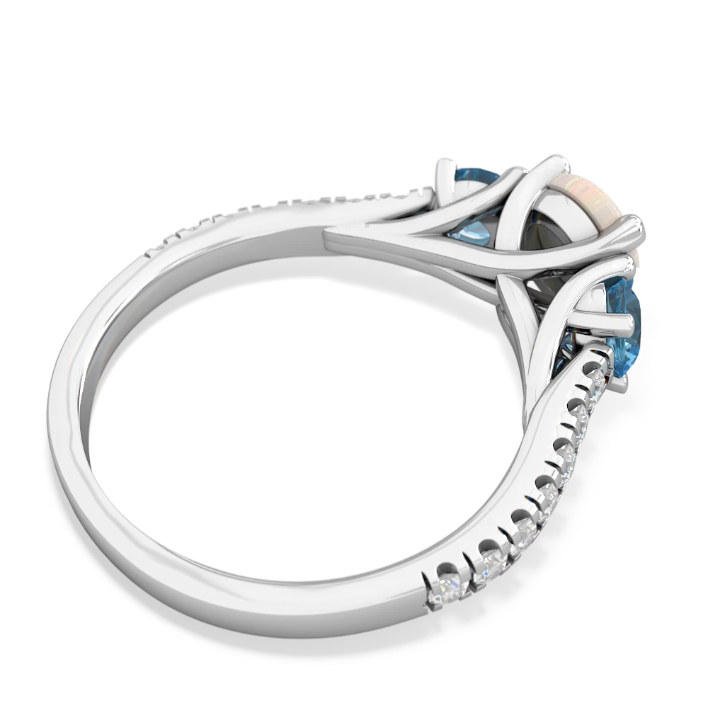 Opal Pave Trellis 14K White Gold ring R5500