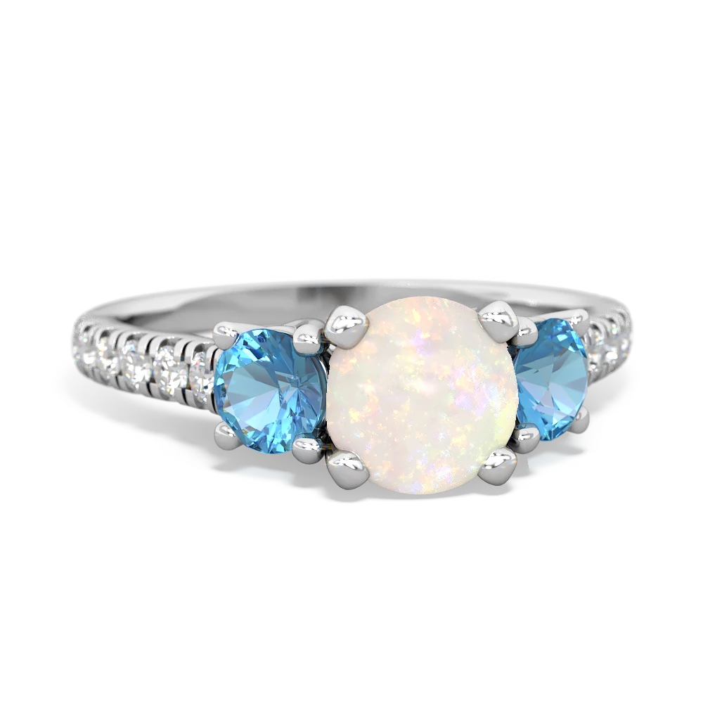 Opal Pave Trellis 14K White Gold ring R5500