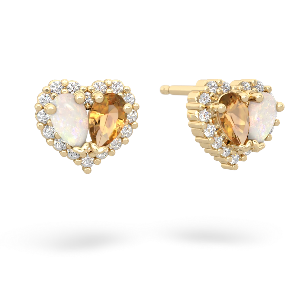 Opal Halo 14K Yellow Gold earrings E7008
