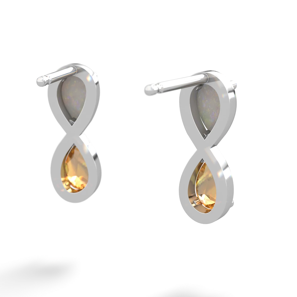 Opal Infinity 14K White Gold earrings E5050