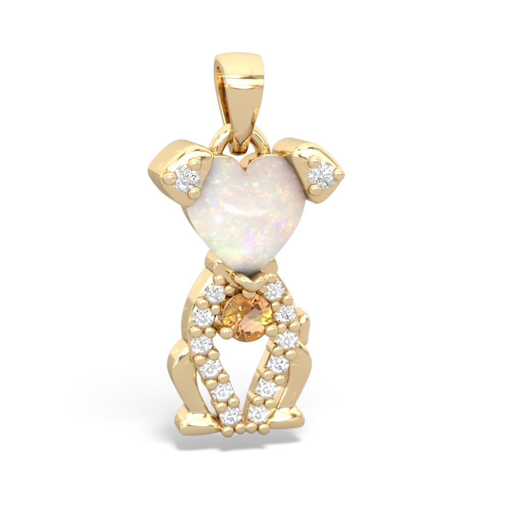 Opal Puppy Love 14K Yellow Gold pendant P5800