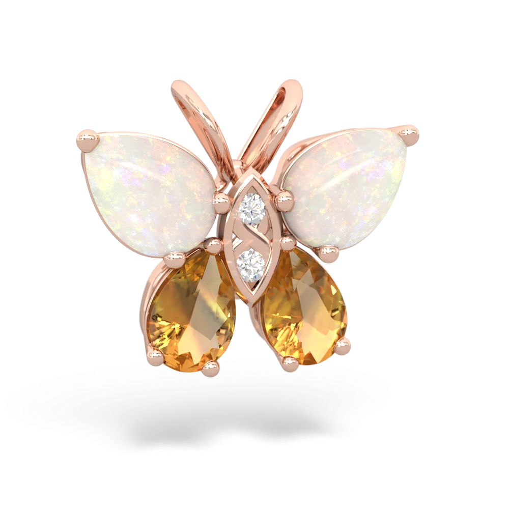 Opal Butterfly 14K Rose Gold pendant P2215