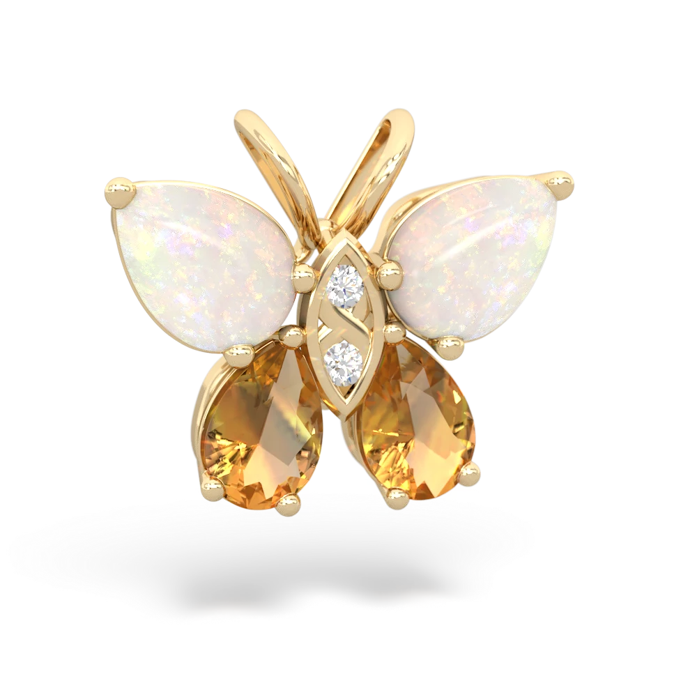 Opal Butterfly 14K Yellow Gold pendant P2215