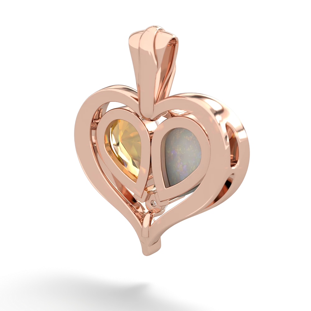 Opal Two Become One 14K Rose Gold pendant P5330