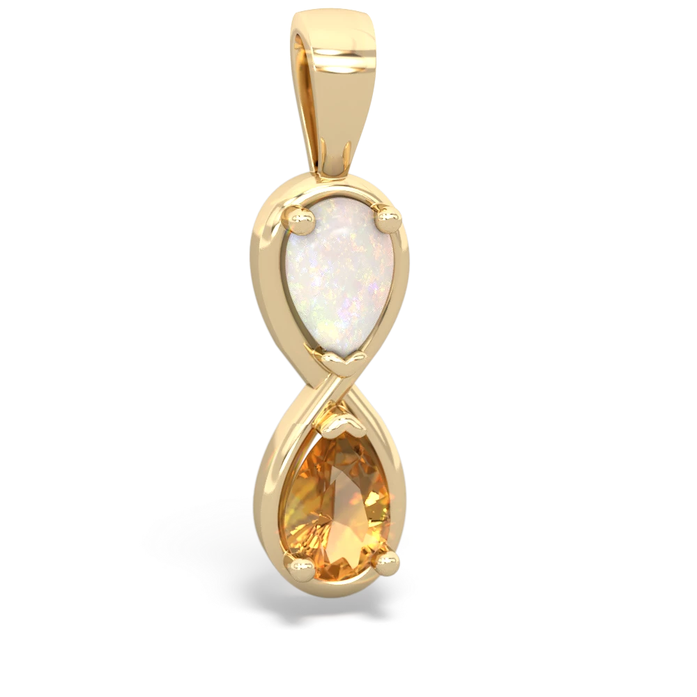 Opal Infinity 14K Yellow Gold pendant P5050