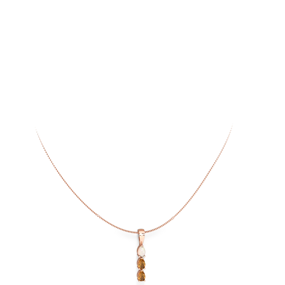 Opal Dew Drops 14K Rose Gold pendant P2251