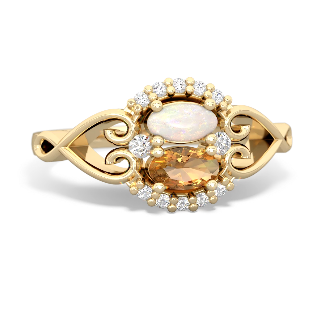 Opal Love Nest 14K Yellow Gold ring R5860