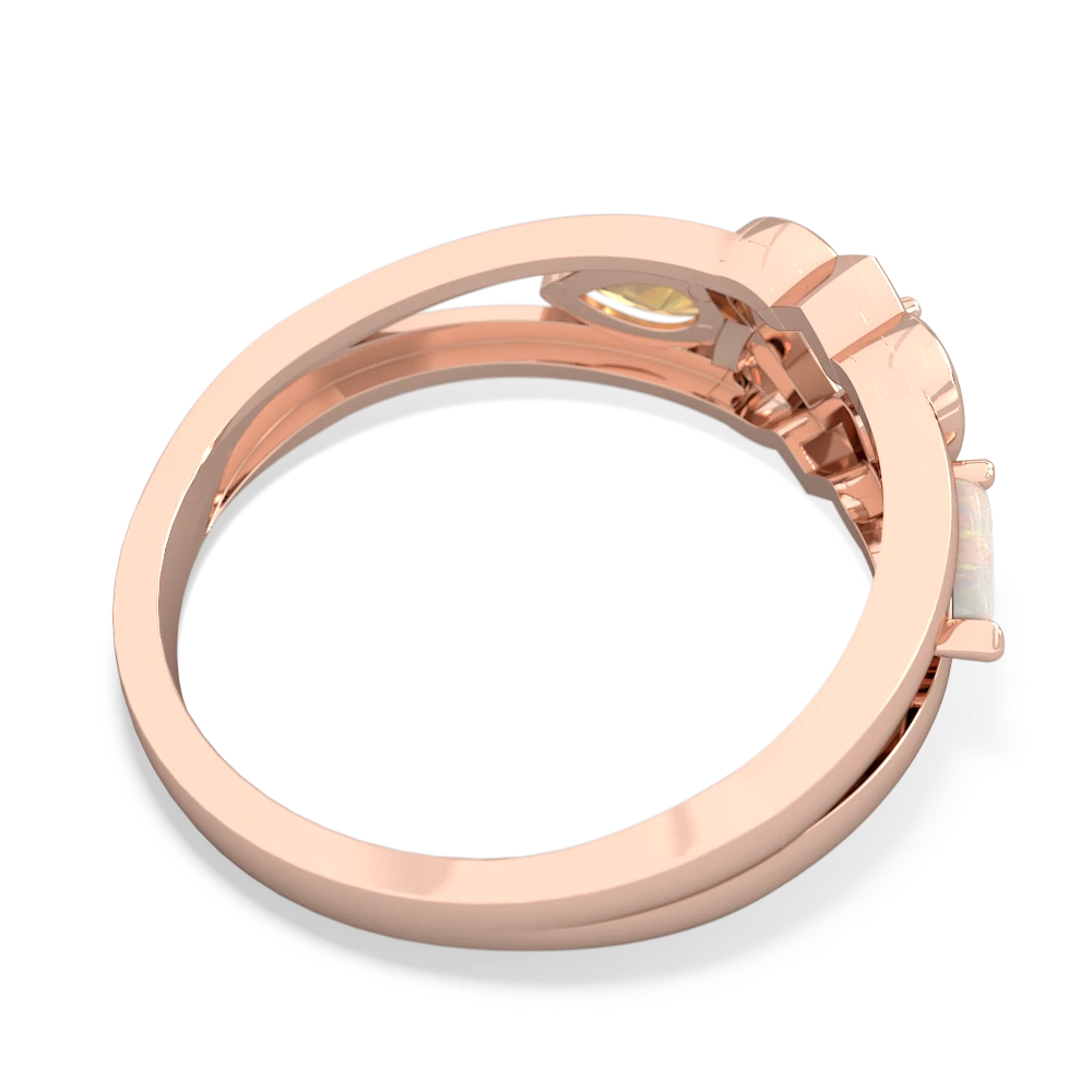 Opal Hearts Intertwined 14K Rose Gold ring R5880