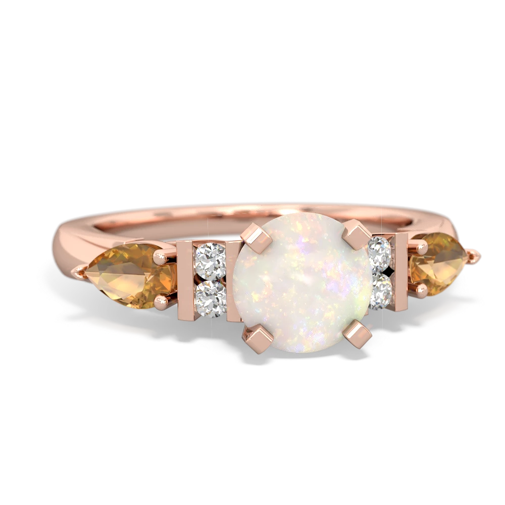 Opal 6Mm Round Eternal Embrace Engagement 14K Rose Gold ring R2005