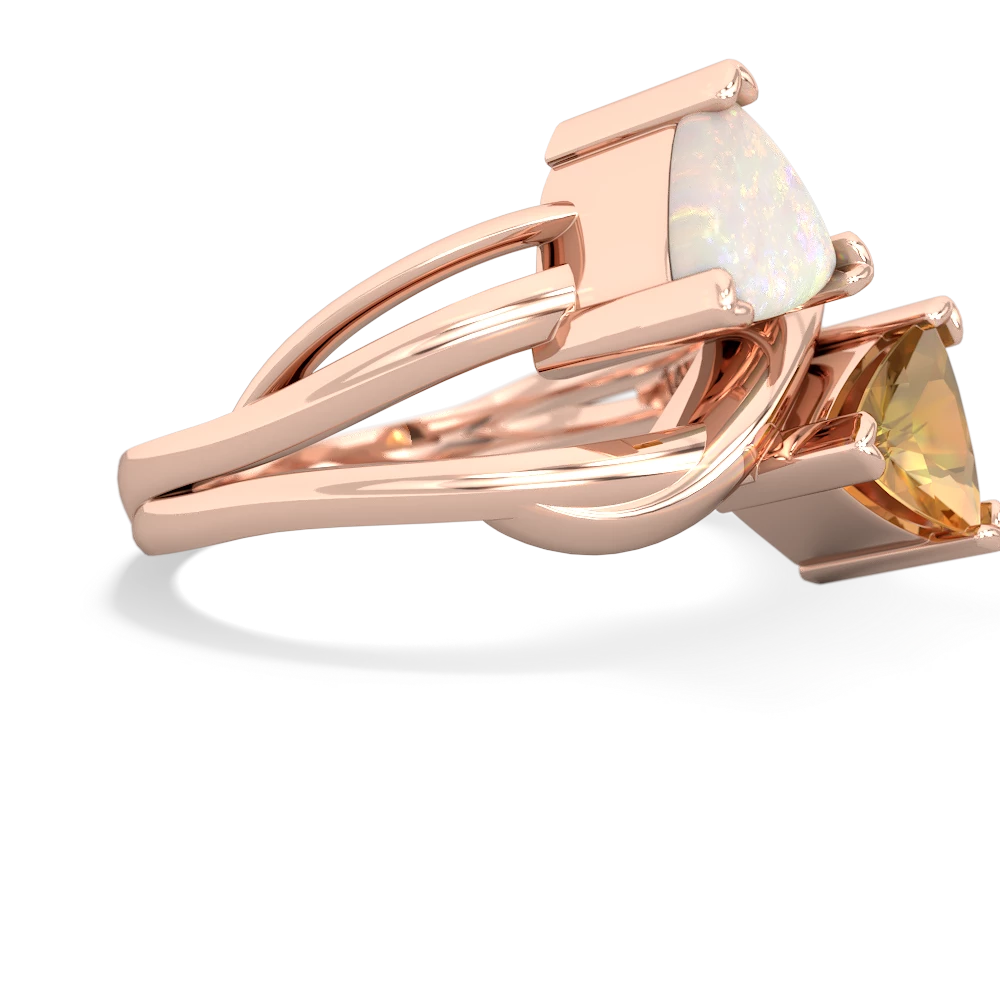 Opal Split Band Swirl 14K Rose Gold ring R2341