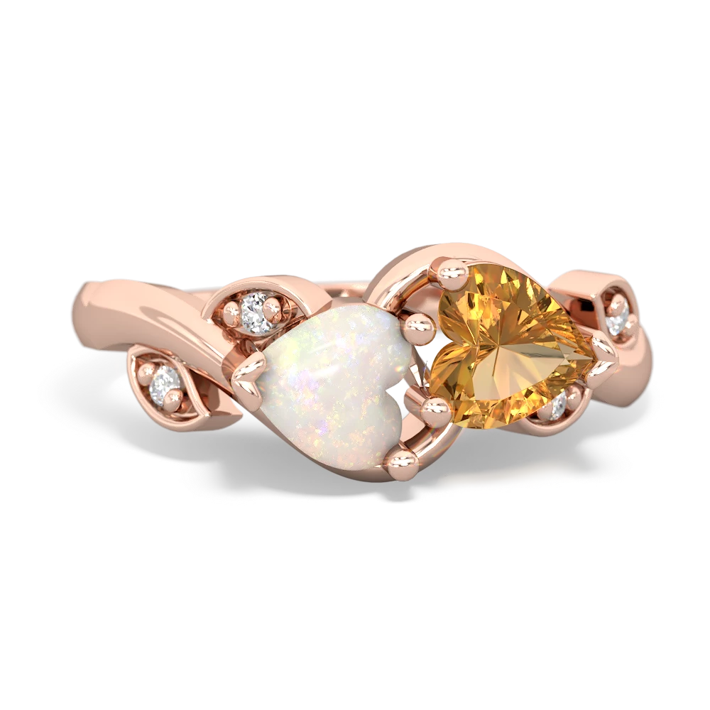 Opal Floral Elegance 14K Rose Gold ring R5790