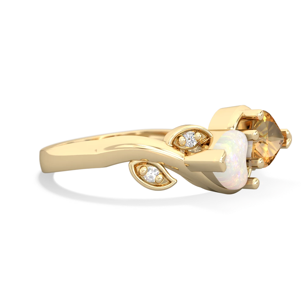 Opal Floral Elegance 14K Yellow Gold ring R5790