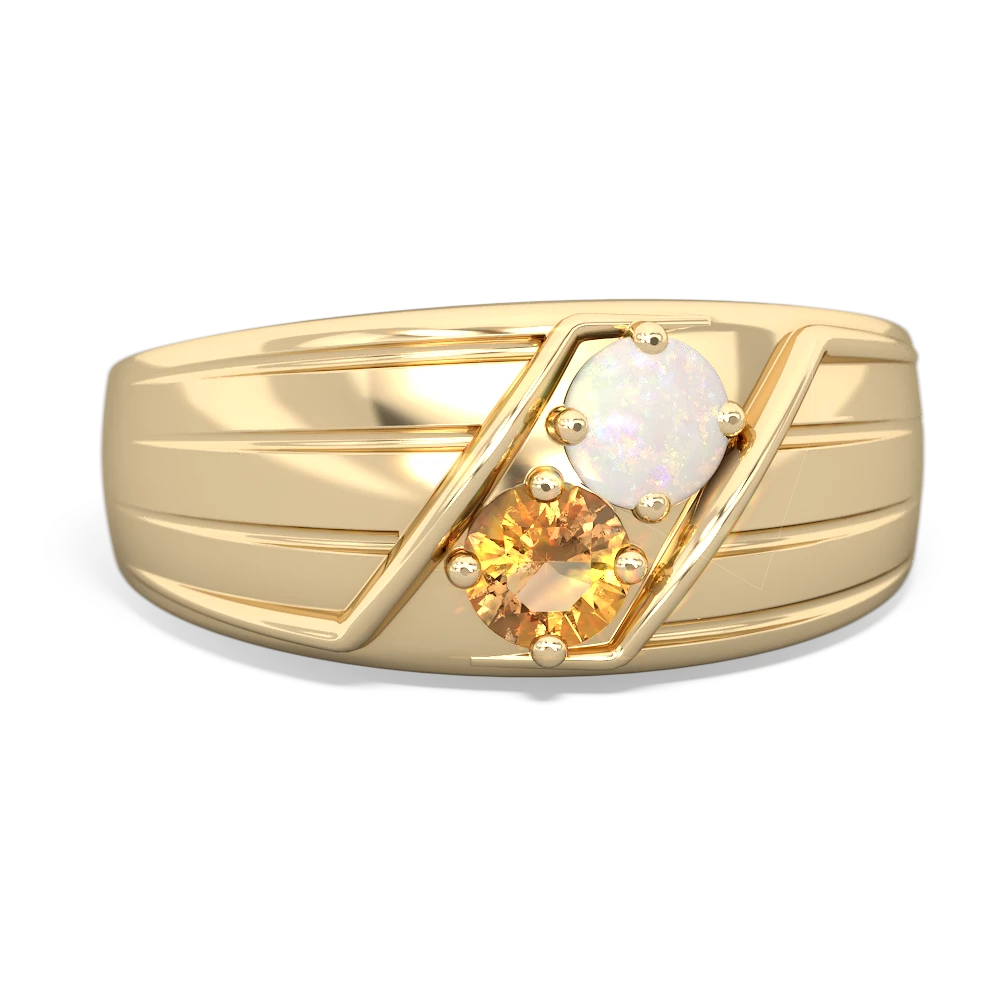 Opal Men's Streamline 14K Yellow Gold ring R0460