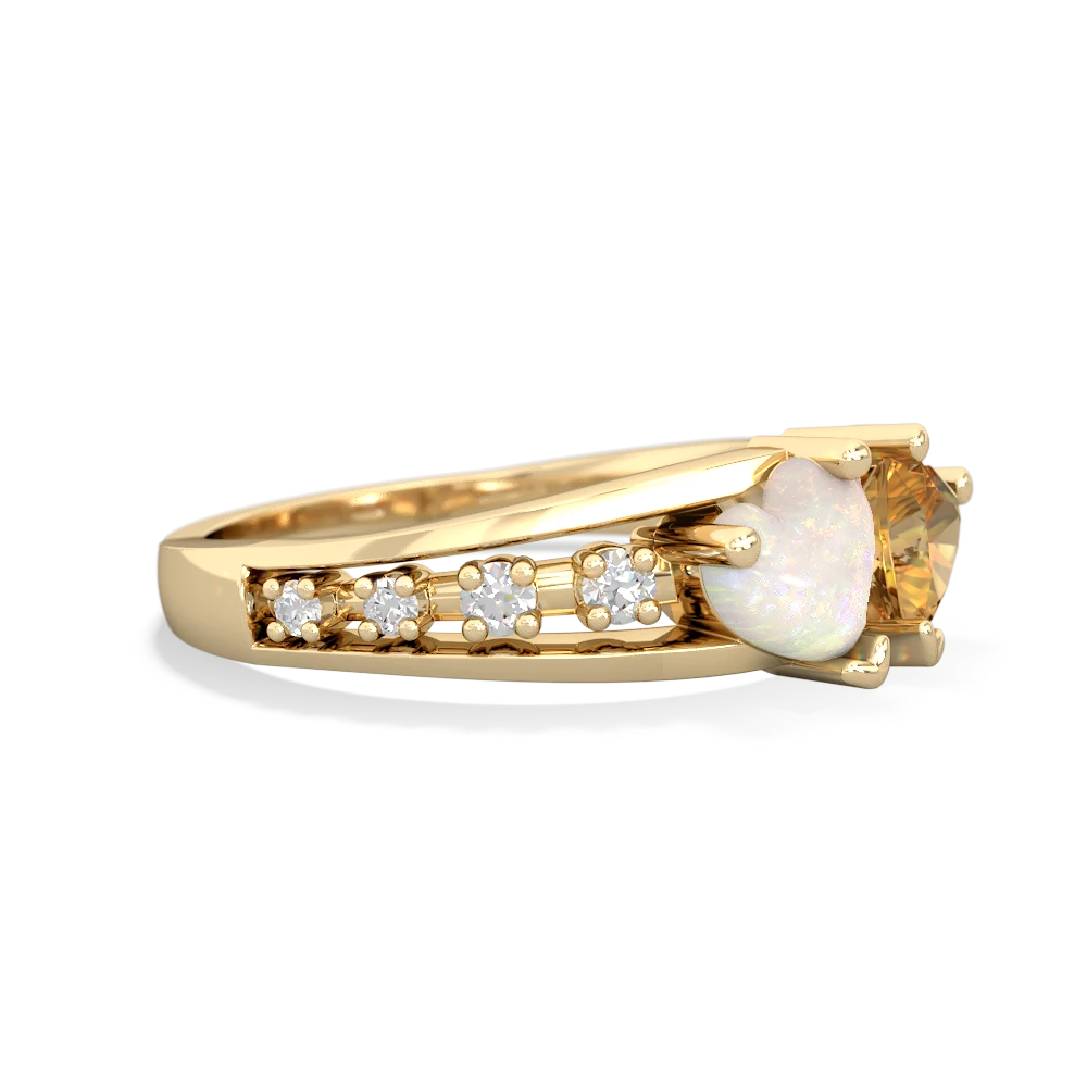 Opal Heart To Heart 14K Yellow Gold ring R3342