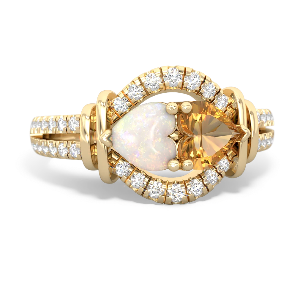 Opal Art-Deco Keepsake 14K Yellow Gold ring R5630