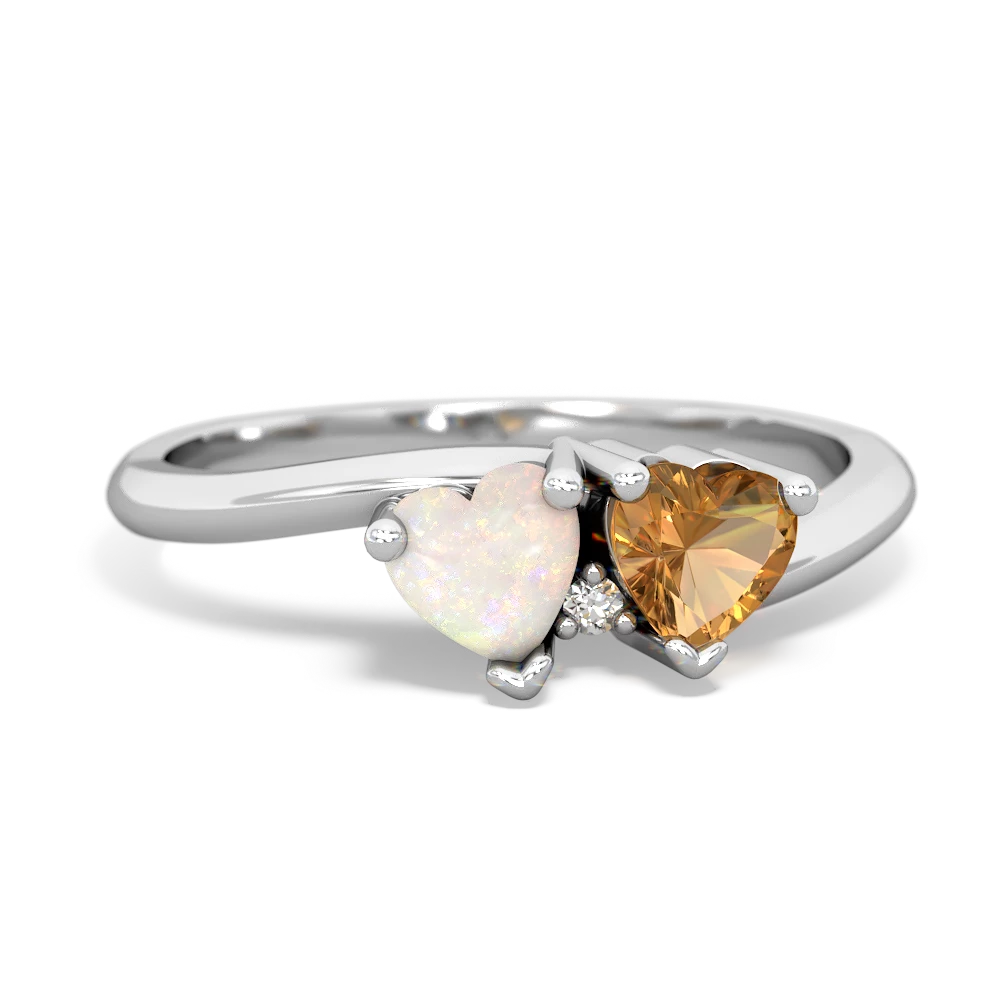 Opal Sweethearts 14K White Gold ring R5260