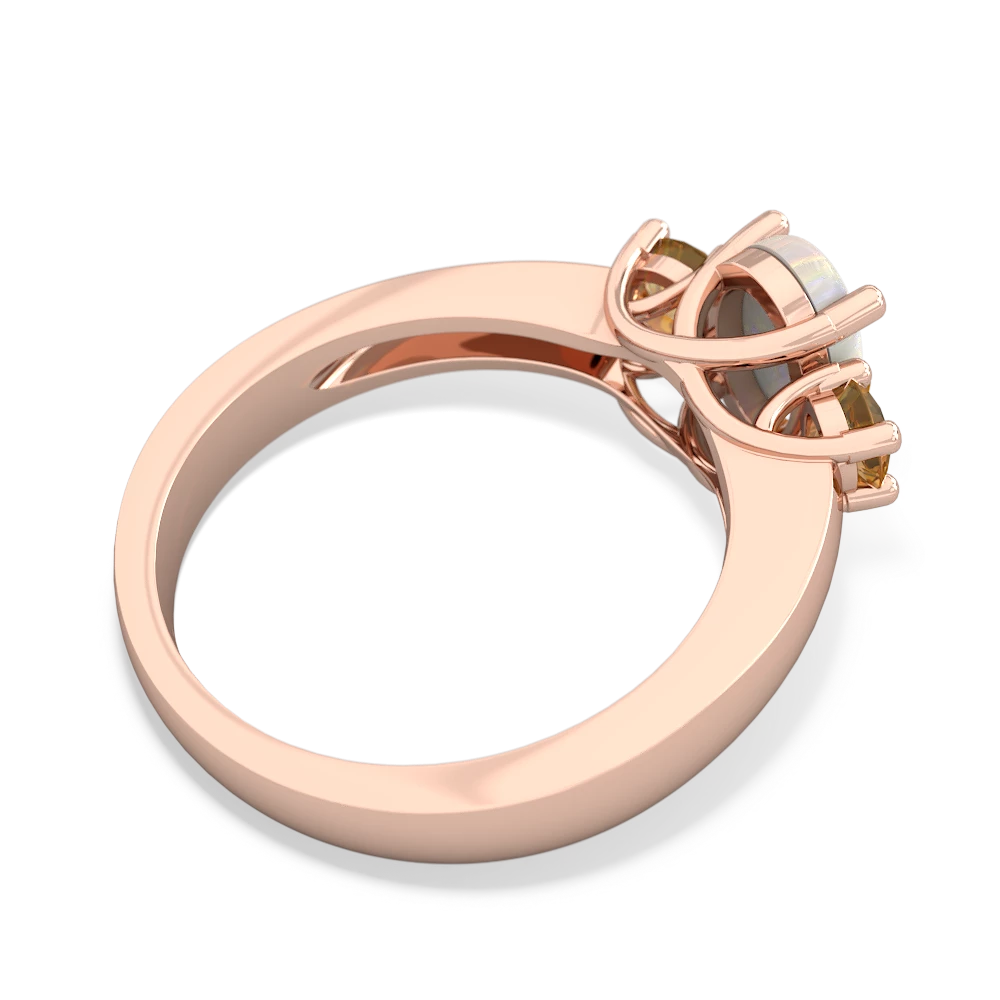 Opal Three Stone Oval Trellis 14K Rose Gold ring R4024