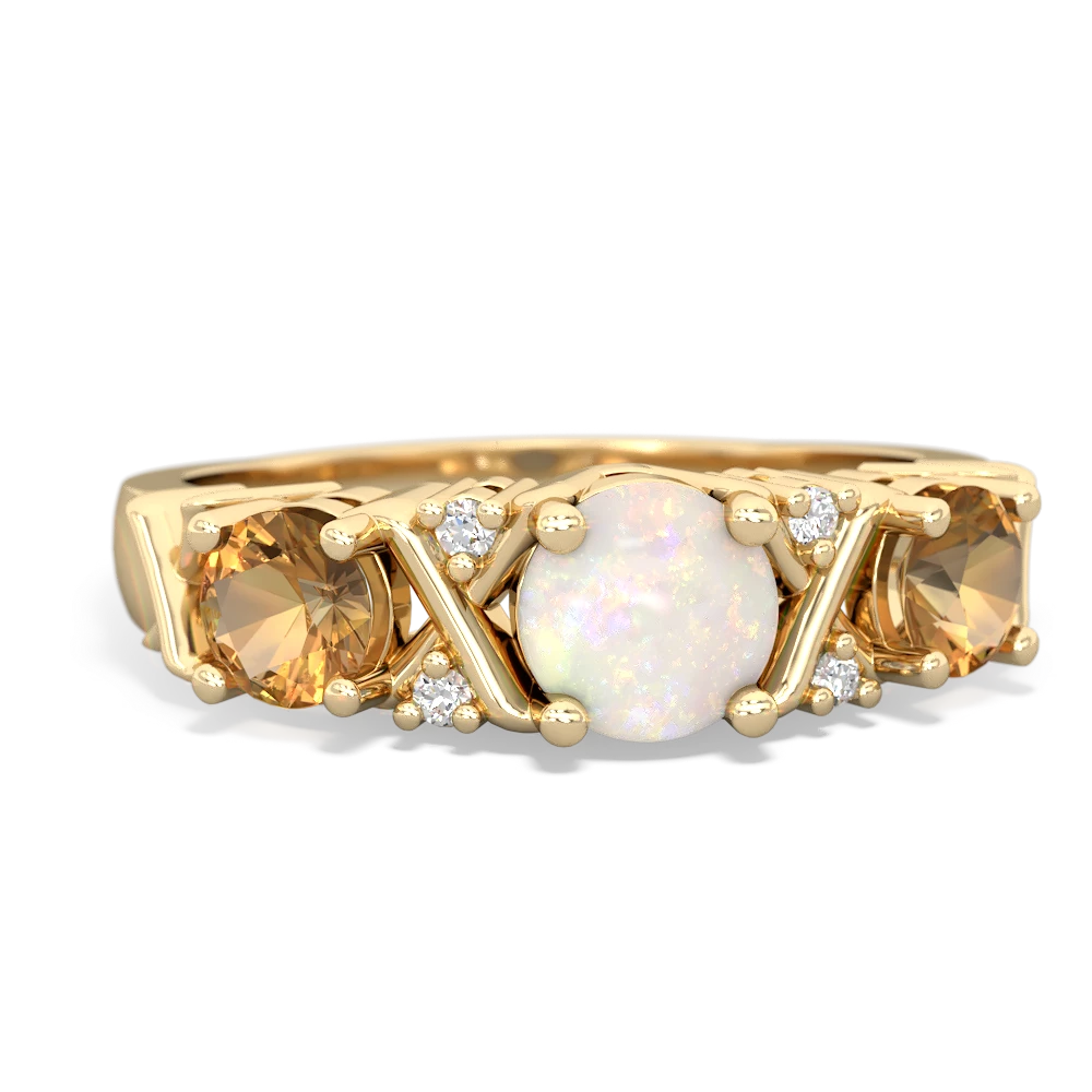 Opal Hugs And Kisses 14K Yellow Gold ring R5016